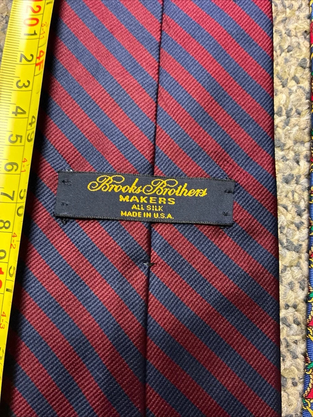 Brooks Brothers Red Geometric Tie and Navy & Red Striped Tie made in USA
